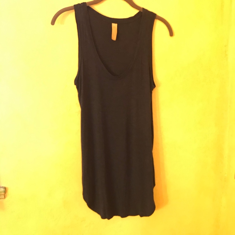 Navy Deep Scoop Neck Tank Top XS